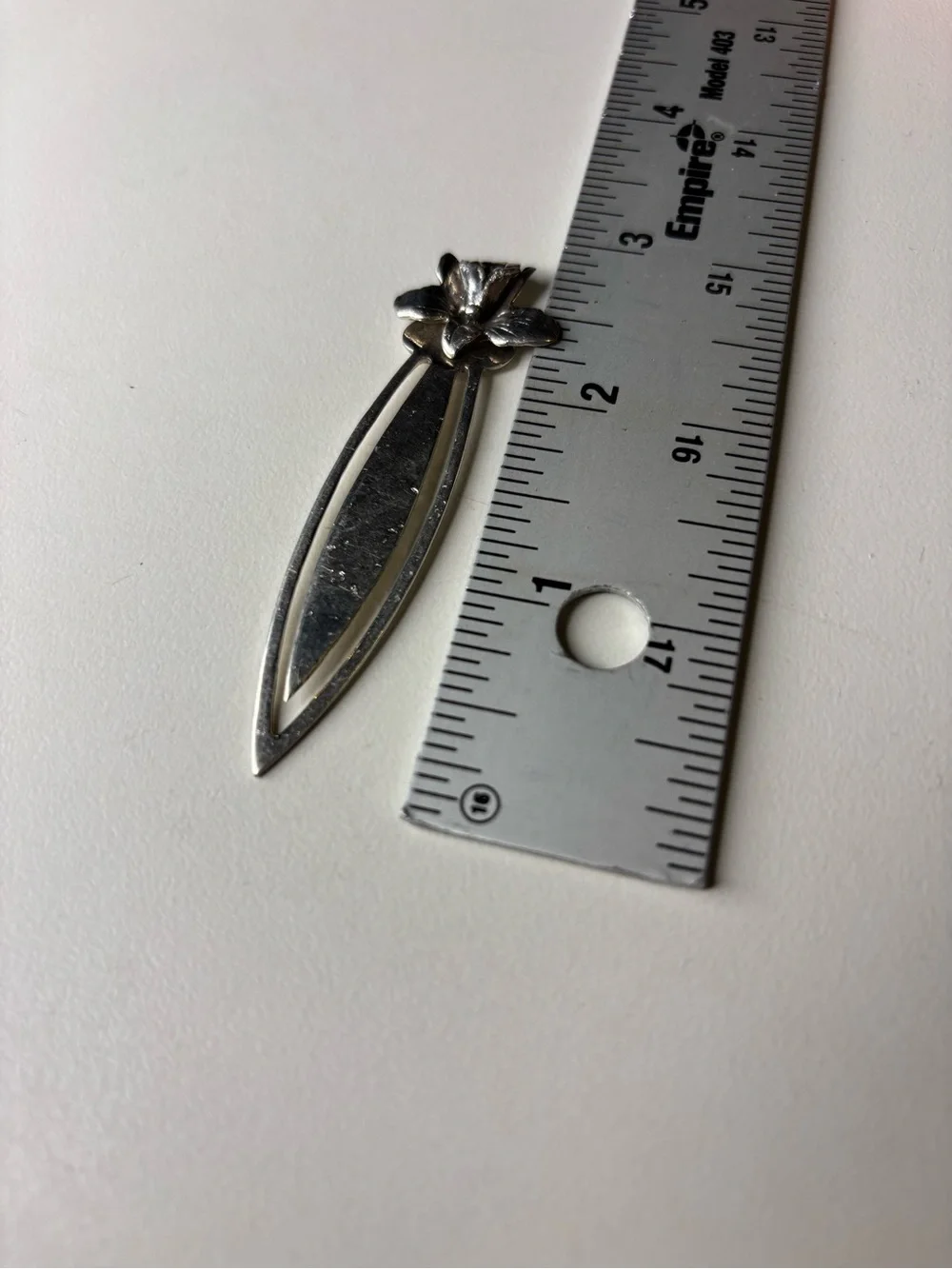 Vintage Sterling Silver Floral / Flower Bookmark / Page  display picture 2